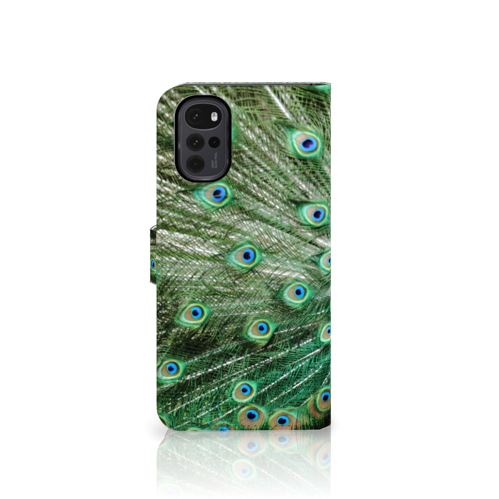 Motorola Moto G22 Telefoonhoesje met Pasjes Pauw
