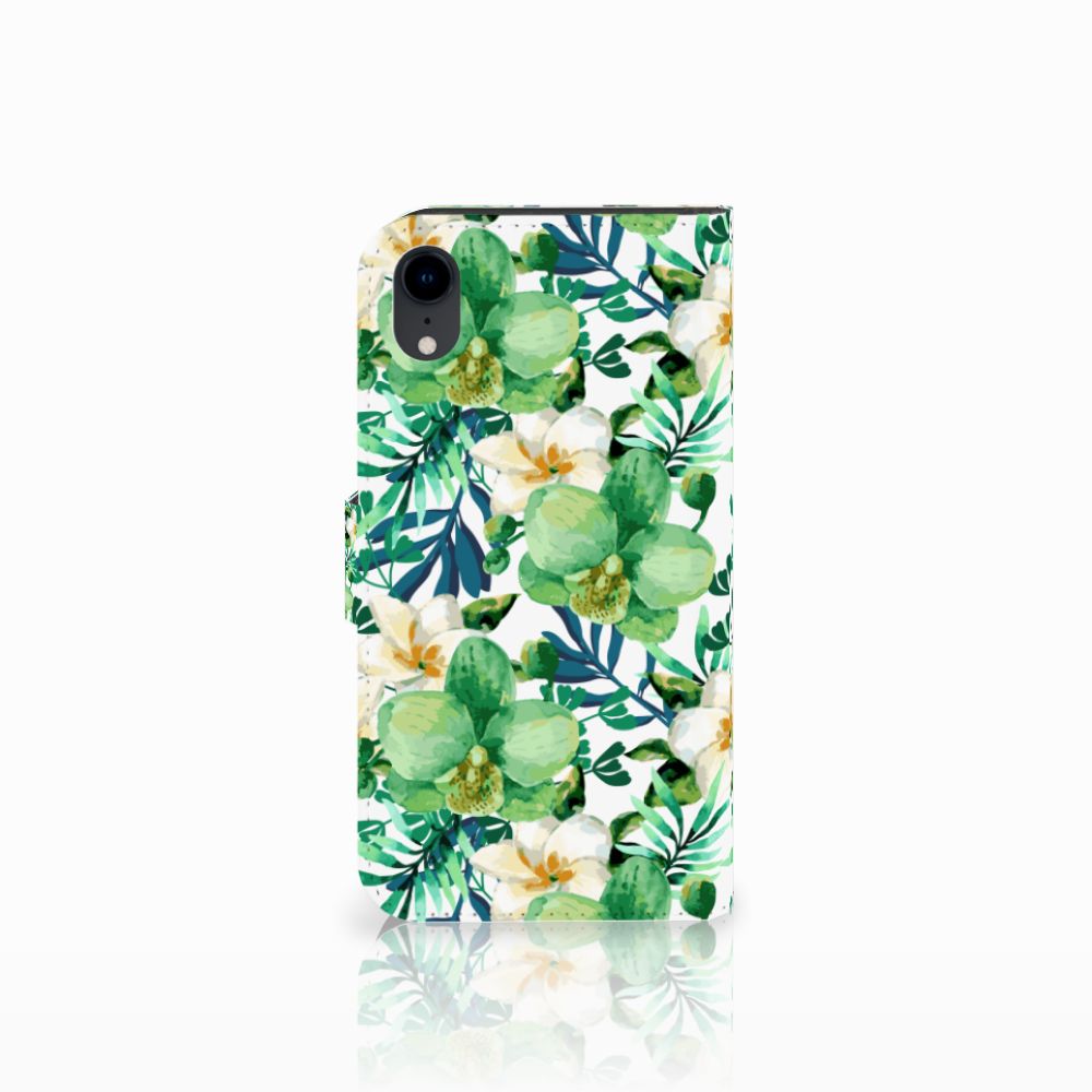 Apple iPhone Xr Hoesje Orchidee Groen