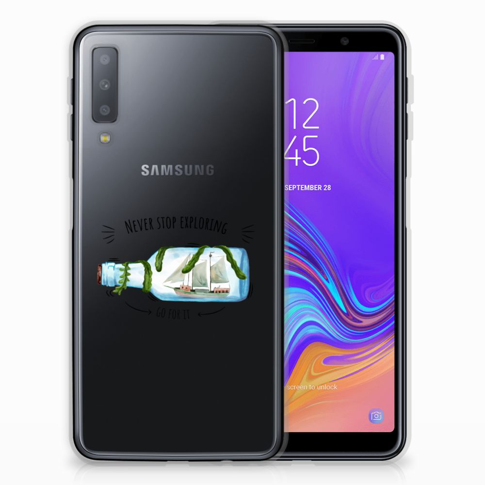 Samsung Galaxy A7 (2018) Telefoonhoesje met Naam Boho Bottle