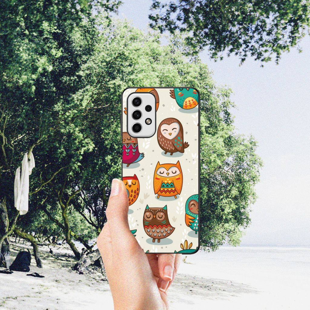 Samsung Galaxy A23 Dierenprint Telefoonhoesje Vrolijke Uilen B2C Telecom