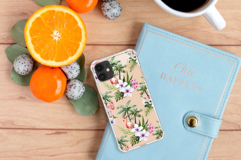 Apple iPhone 11 Case Anti-shock Flamingo Palms