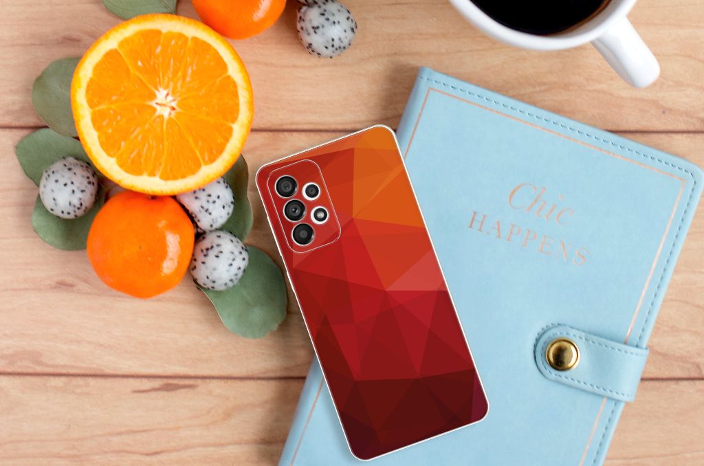 TPU Hoesje voor Samsung Galaxy A73 5G Polygon Red B2C Telecom