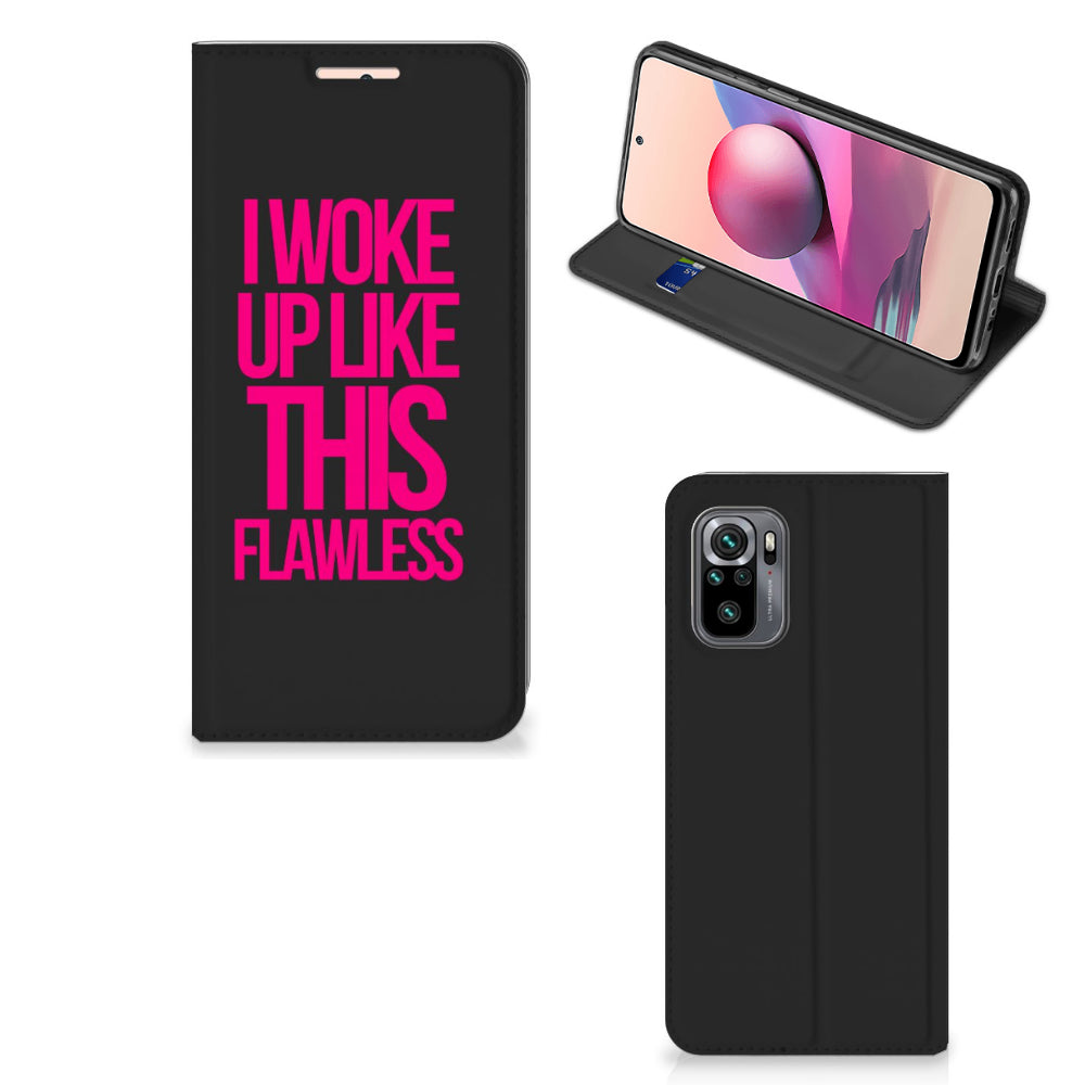 Xiaomi Redmi Note 10 4G | 10S | Poco M5s Hoesje met tekst Woke Up - Origineel Cadeau Zelf Maken