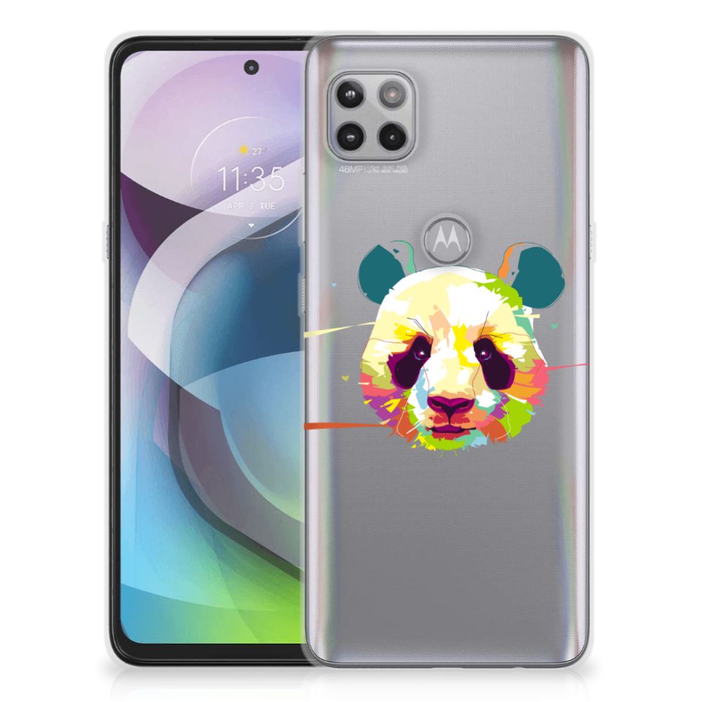 Motorola Moto G 5G Telefoonhoesje met Naam Panda Color B2C Telecom