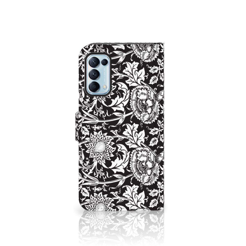 OPPO Find X3 Lite Hoesje Black Flowers