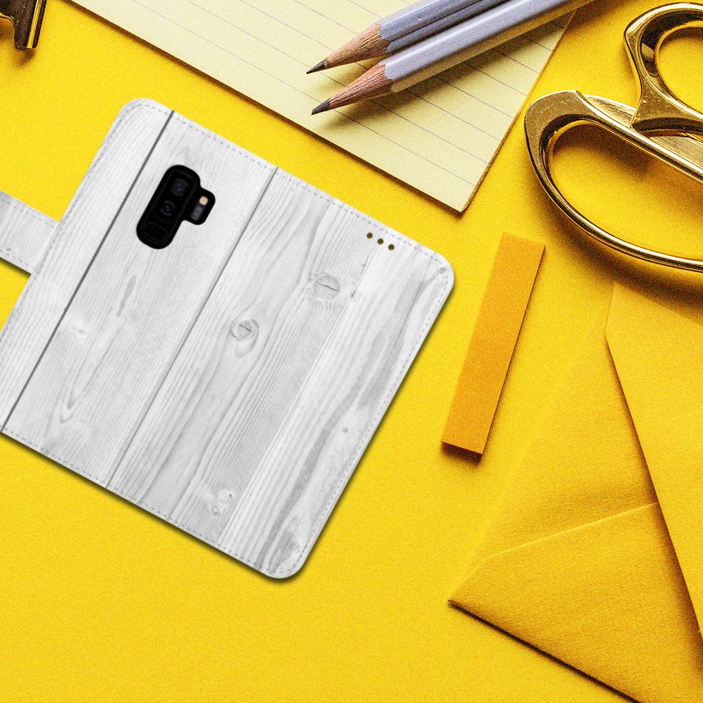 Samsung Galaxy S9 Plus Book Style Case White Wood