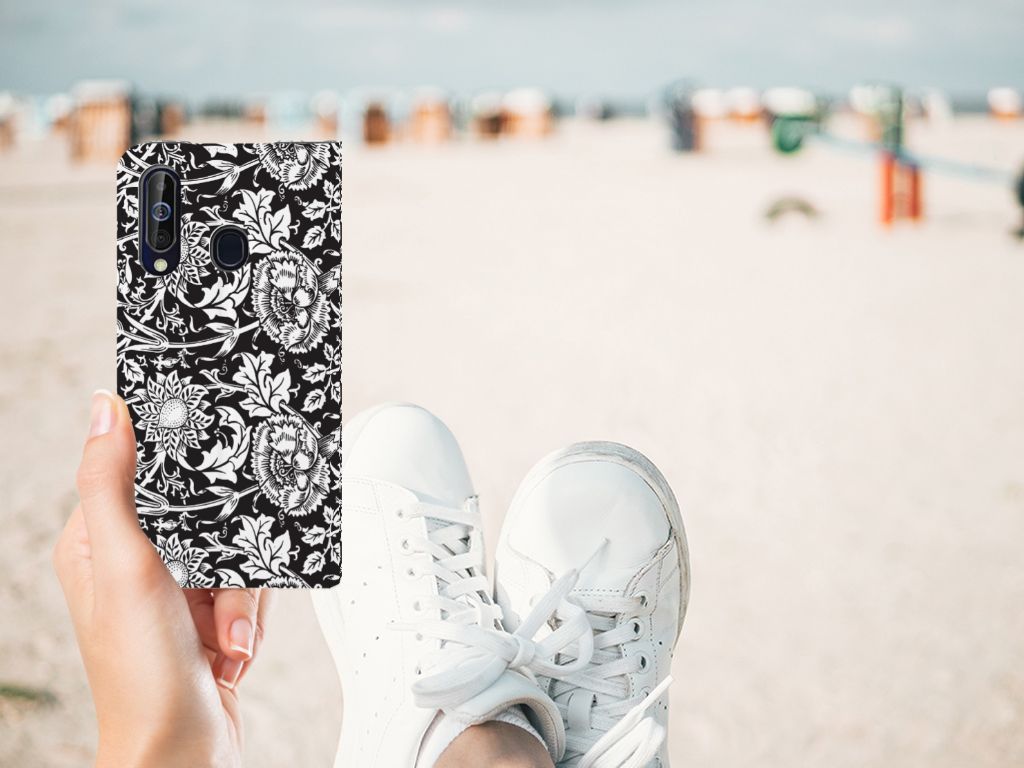 Samsung Galaxy A60 Smart Cover Black Flowers