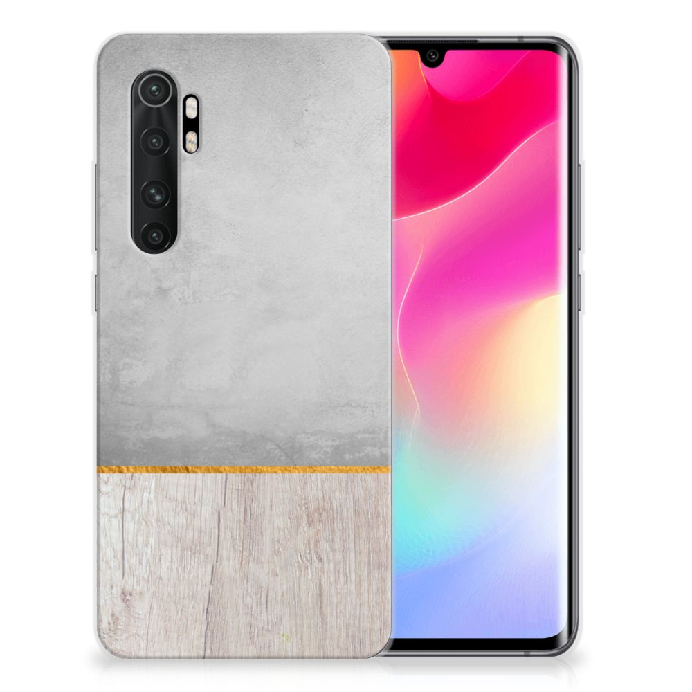 Xiaomi Mi Note 10 Lite Bumper Hoesje Wood Concrete