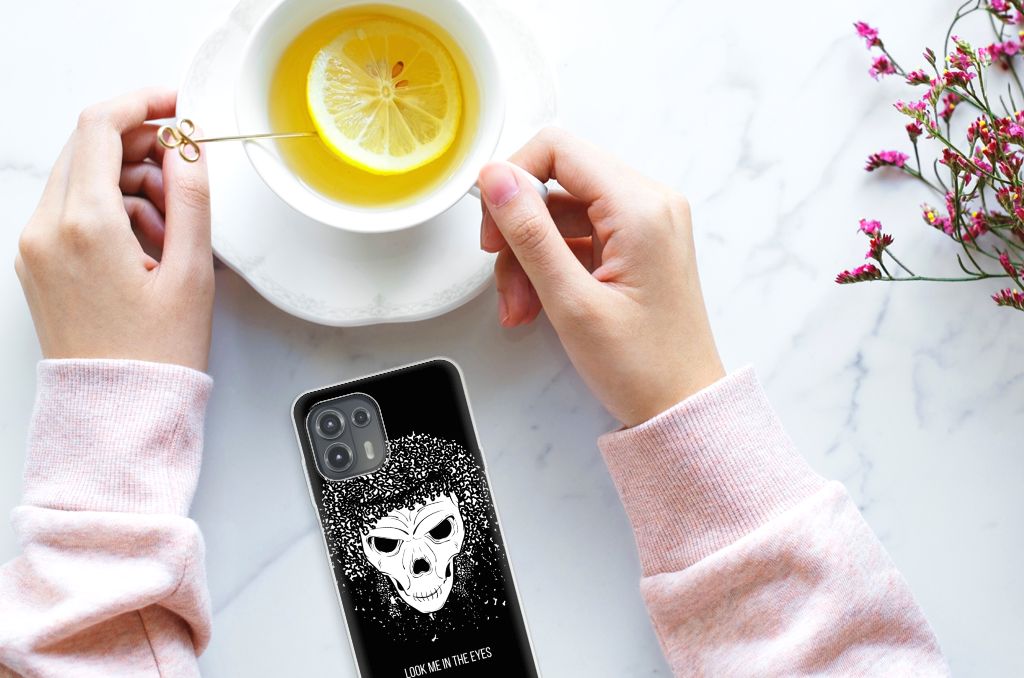 Silicone Back Case Motorola Edge 20 Lite Skull Hair B2C Telecom