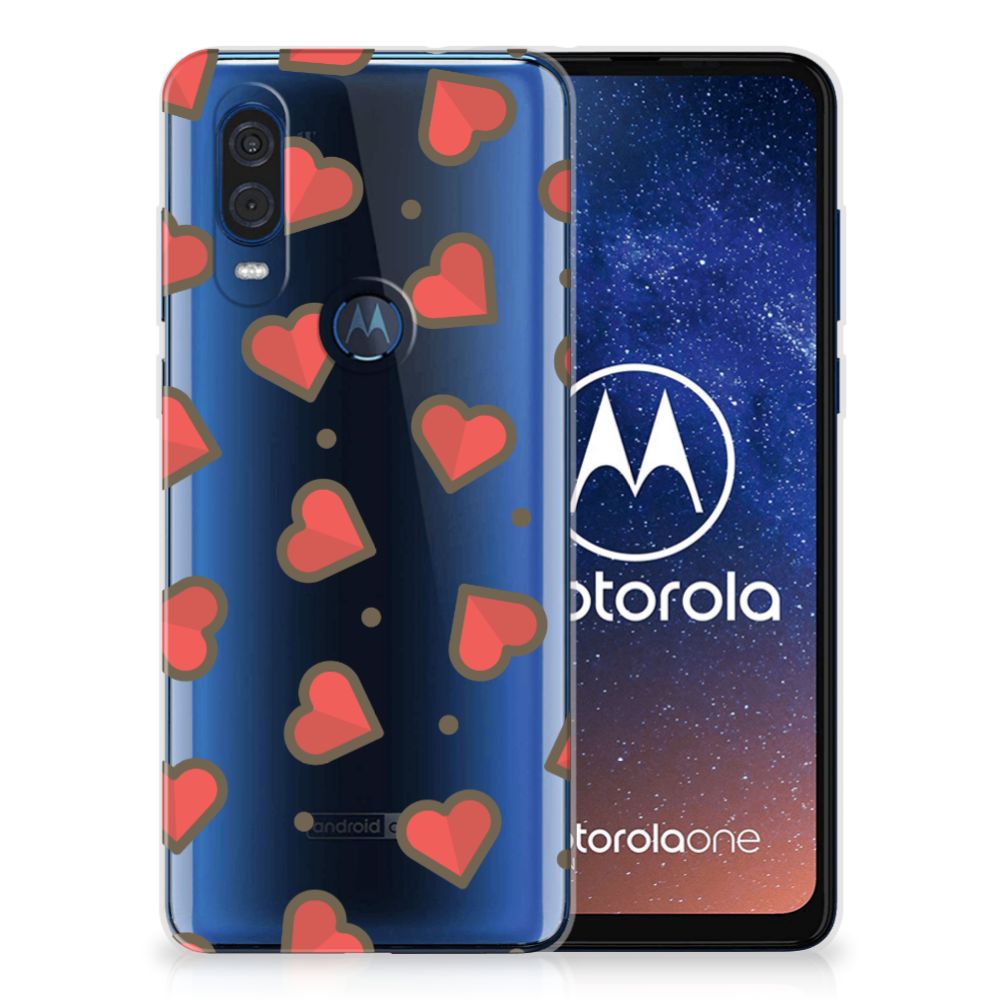 Motorola One Vision TPU bumper Hearts