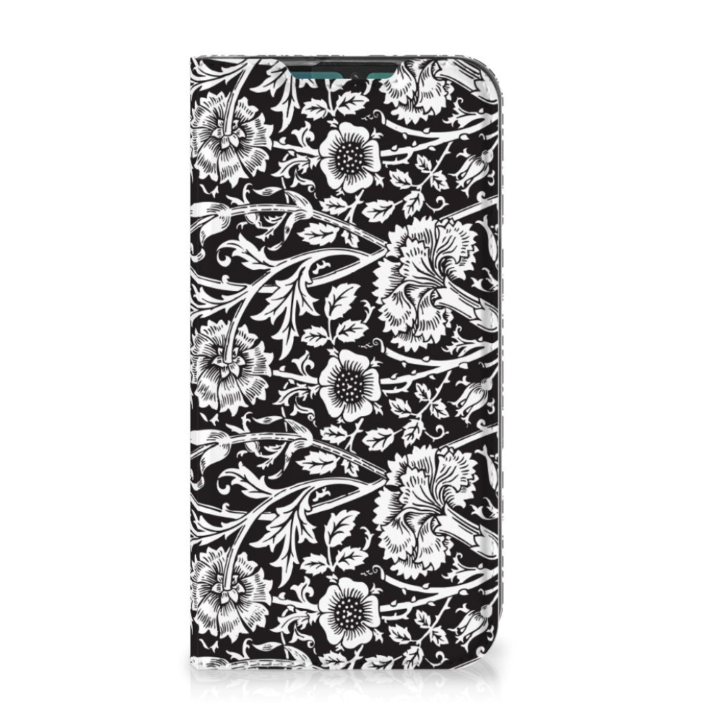Motorola G8 Plus Smart Cover Black Flowers - B2C Telecom