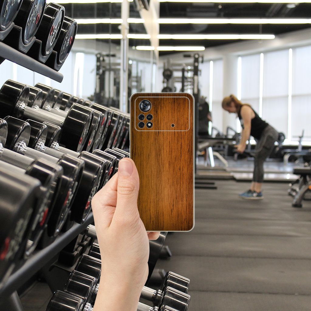 Xiaomi Poco X4 Pro 5G Bumper Hoesje Donker Hout B2C Telecom