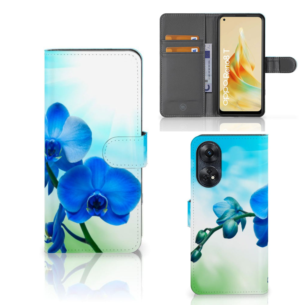 OPPO Reno8 T 4G Hoesje Orchidee Blauw - Cadeau voor je Moeder