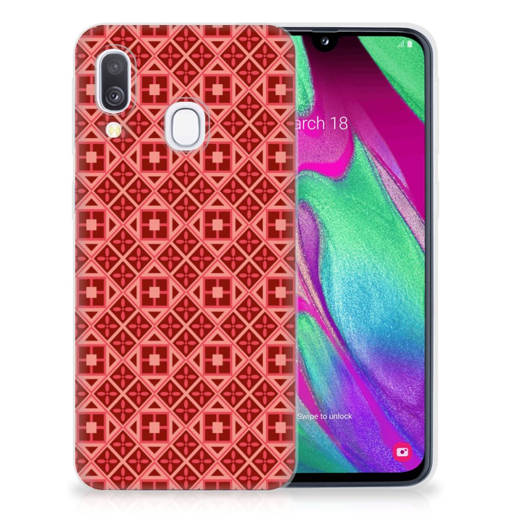 Samsung Galaxy A40 TPU bumper Batik Rood