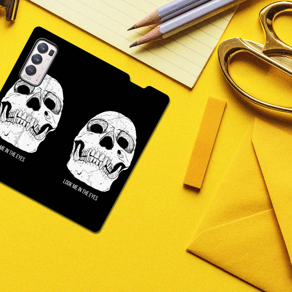Mobiel BookCase OPPO Find X3 Neo Skull Eyes - B2C Telecom