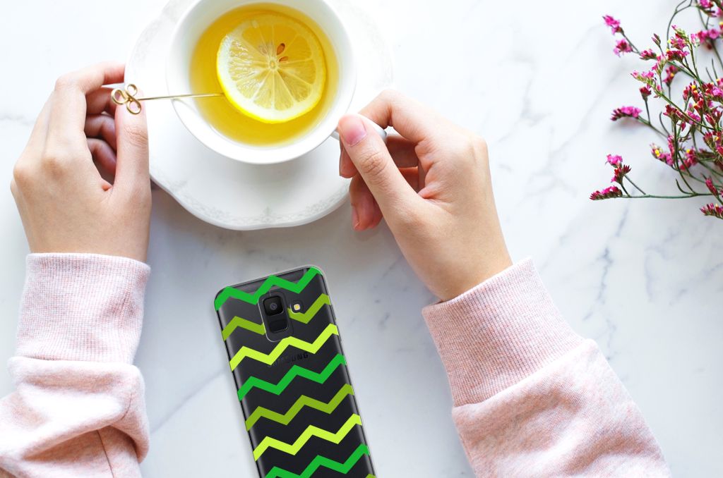 Samsung Galaxy A6 (2018) TPU bumper Zigzag Groen