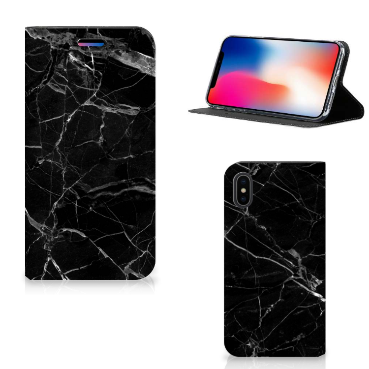 Apple iPhone X | Xs Standcase Marmer Zwart - Origineel Cadeau Vader