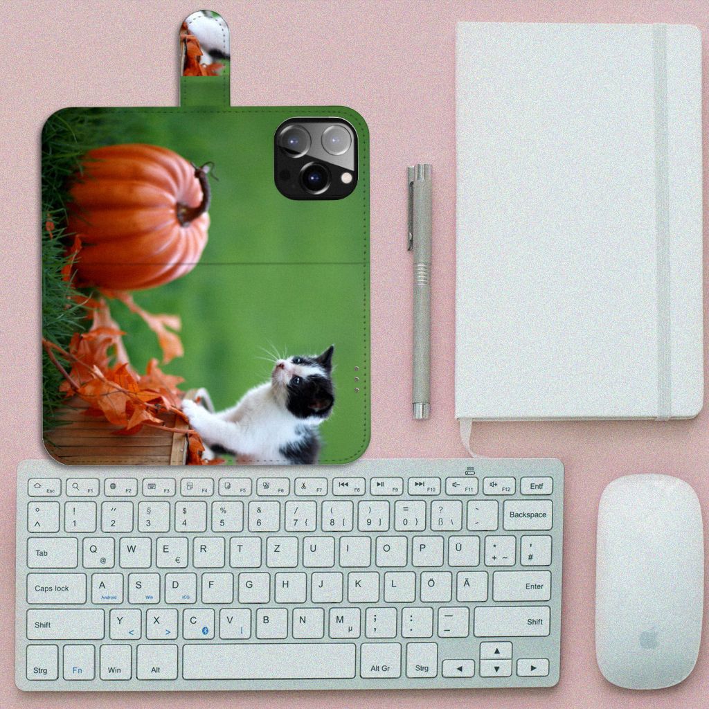 iPhone 14 Pro Max Telefoonhoesje met Pasjes Kitten