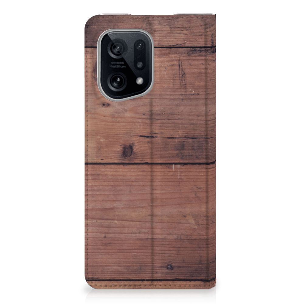 OPPO Find X5 Book Wallet Case Old Wood - B2C Telecom
