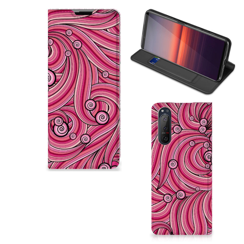 Sony Xperia 5 II Bookcase Swirl Pink