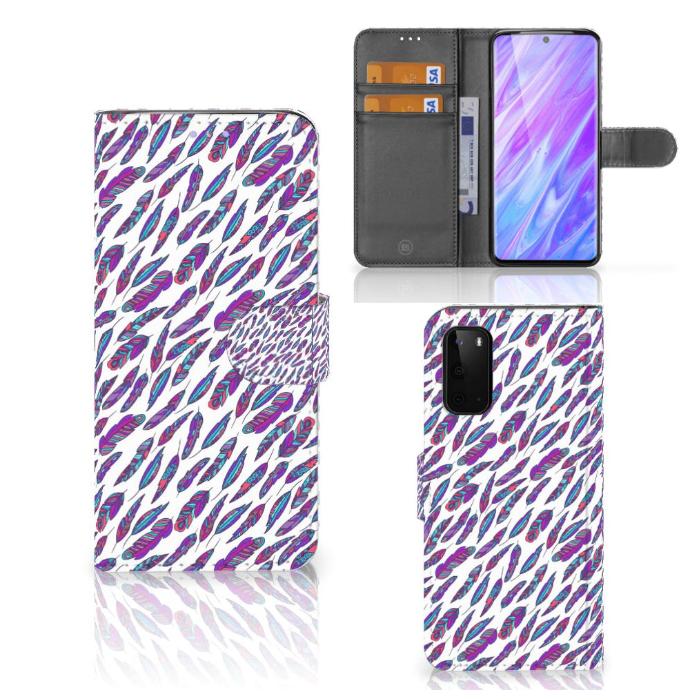Samsung Galaxy S20 Telefoon Hoesje Feathers Color
