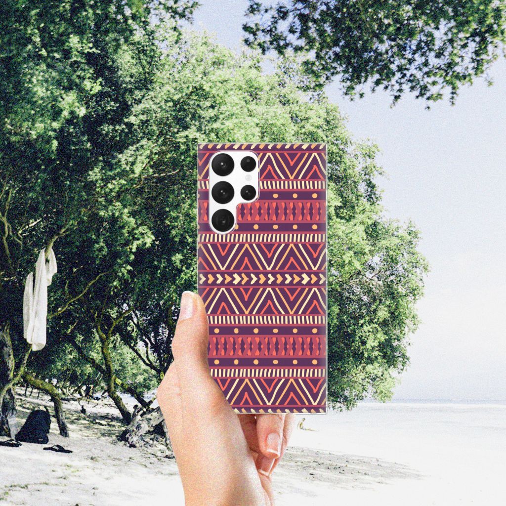 Samsung Galaxy S22 Ultra TPU bumper Aztec Paars B2C Telecom