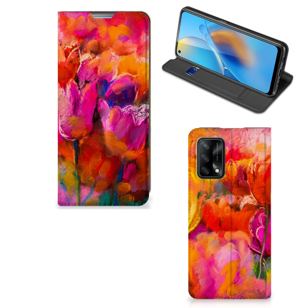 Bookcase OPPO A74 4G Tulips - B2C Telecom