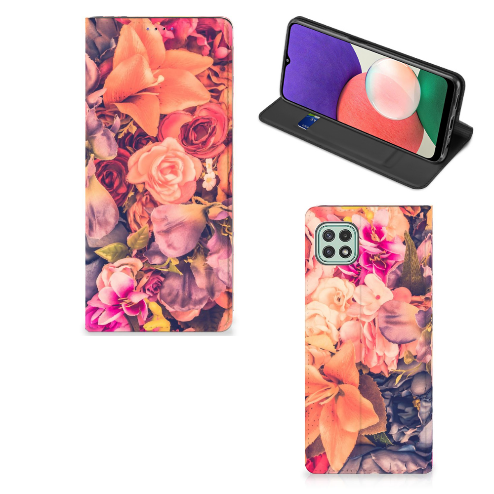 Samsung Galaxy A22 5G Smart Cover Bosje Bloemen - B2C Telecom
