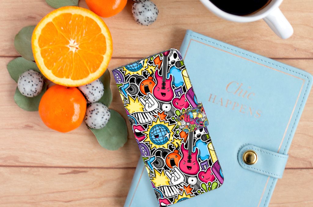 Xiaomi Redmi 10C Wallet Case met Pasjes Punk Rock