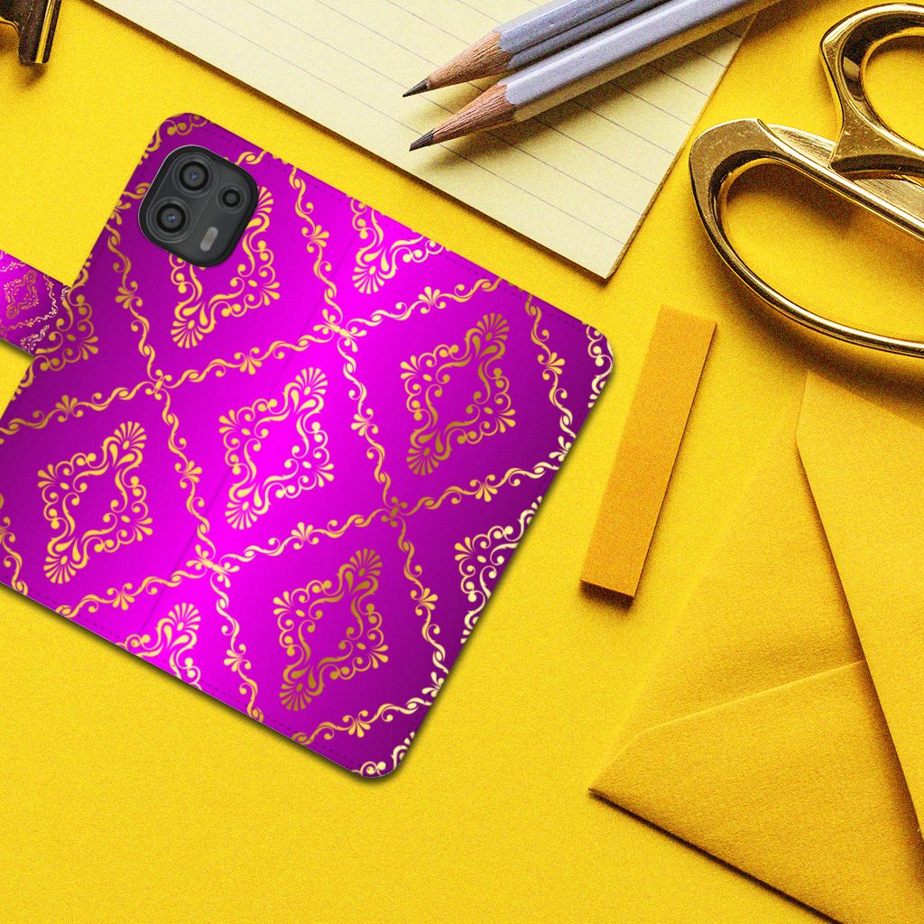 Wallet Case Motorola Edge 20 Lite Barok Roze