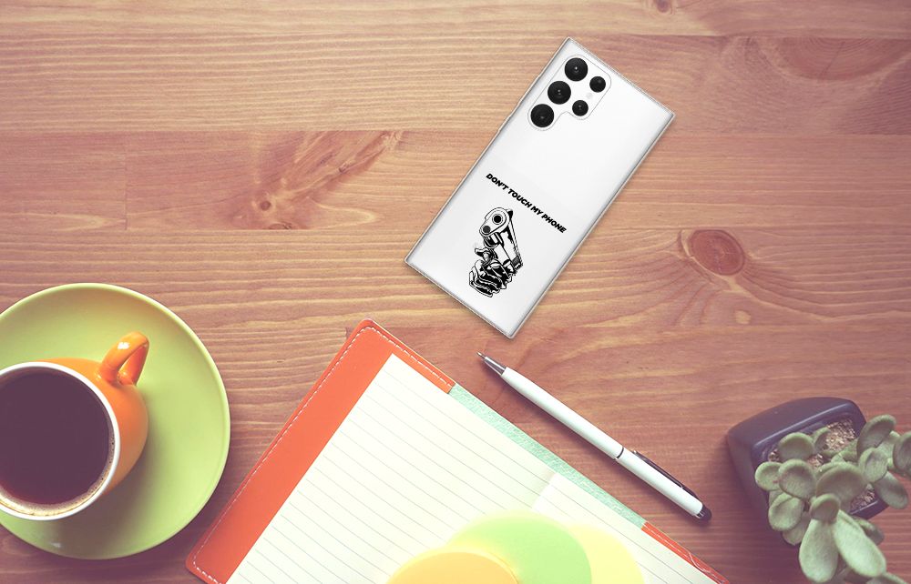 Samsung Galaxy S22 Ultra Silicone-hoesje Gun Don't Touch My Phone B2C Telecom
