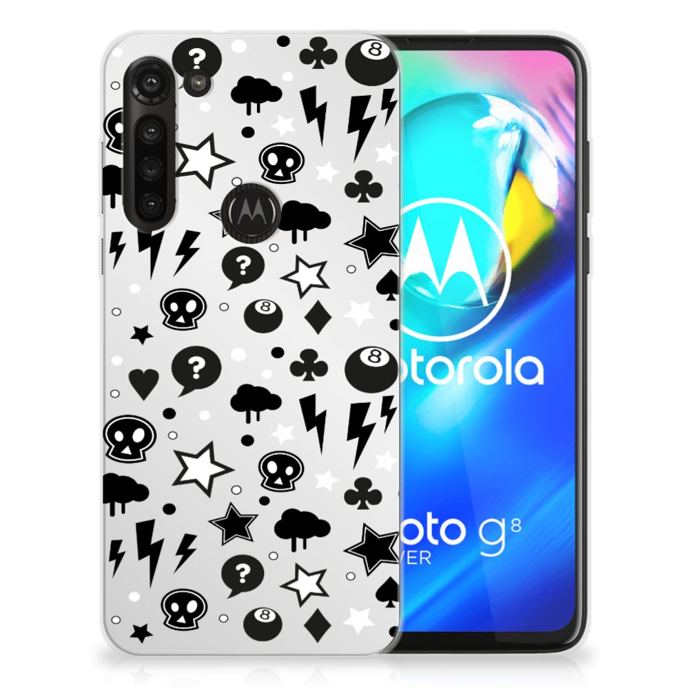 Silicone Back Case Motorola Moto G8 Power Silver Punk B2C Telecom