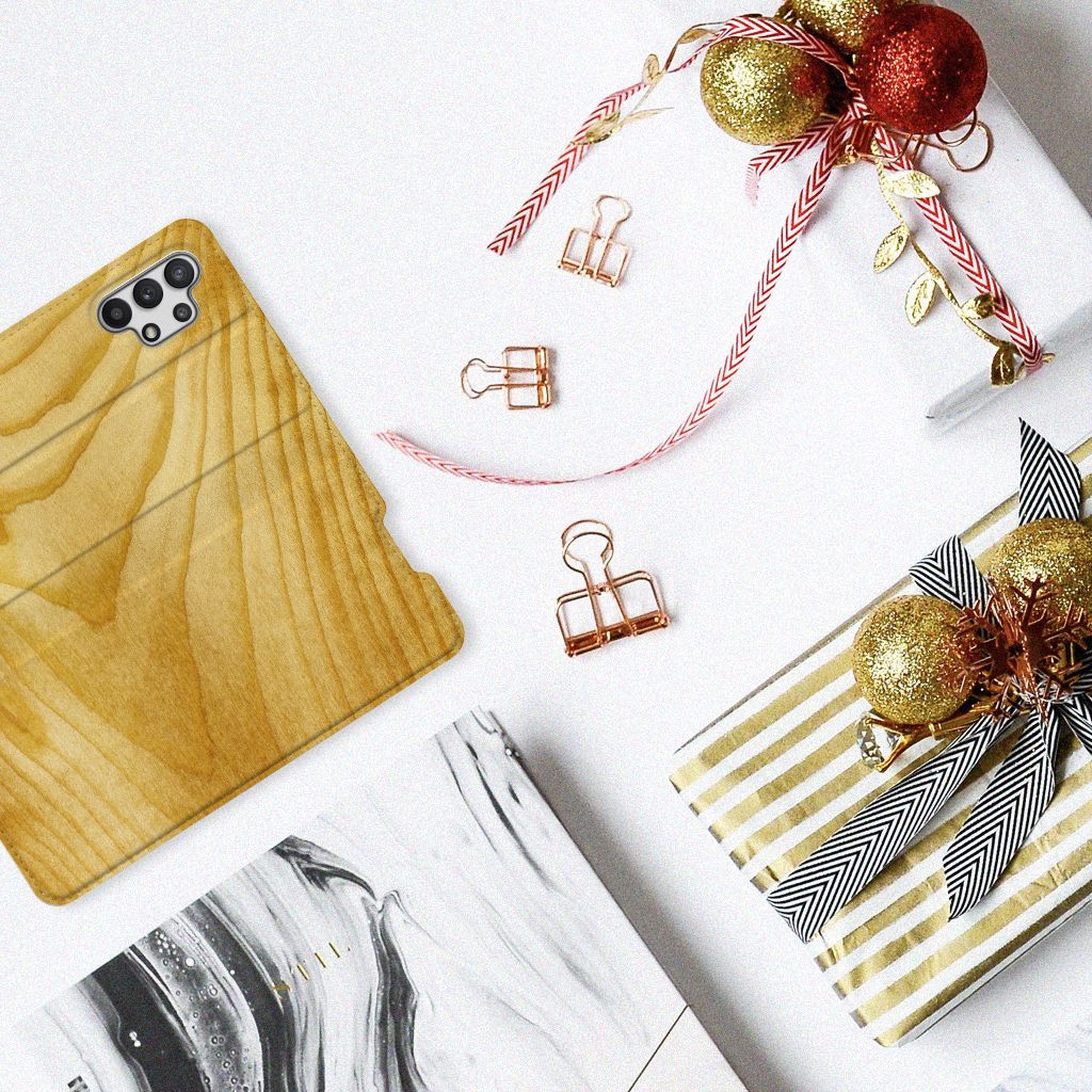 Samsung Galaxy A32 5G Book Wallet Case Licht Hout - B2C Telecom