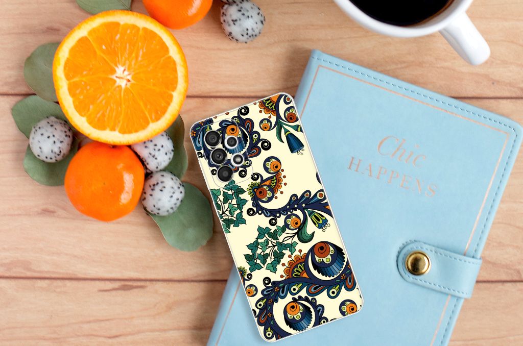 Siliconen Hoesje Samsung Galaxy A73 5G Barok Flower B2C Telecom