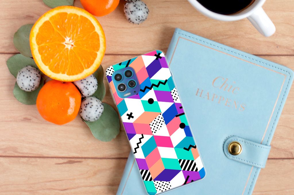 Motorola Moto G100 TPU Hoesje Blokken Kleurrijk B2C Telecom