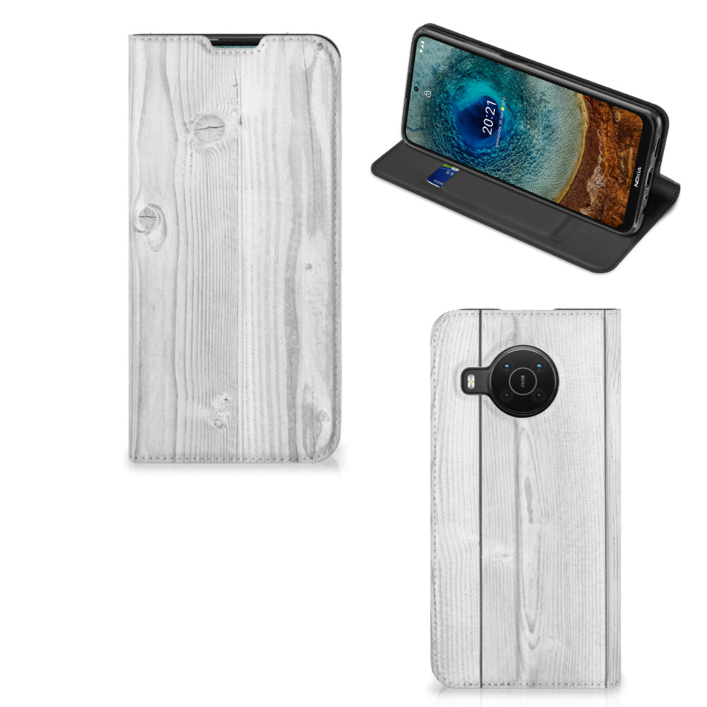 Nokia X20 | X10 Book Wallet Case White Wood