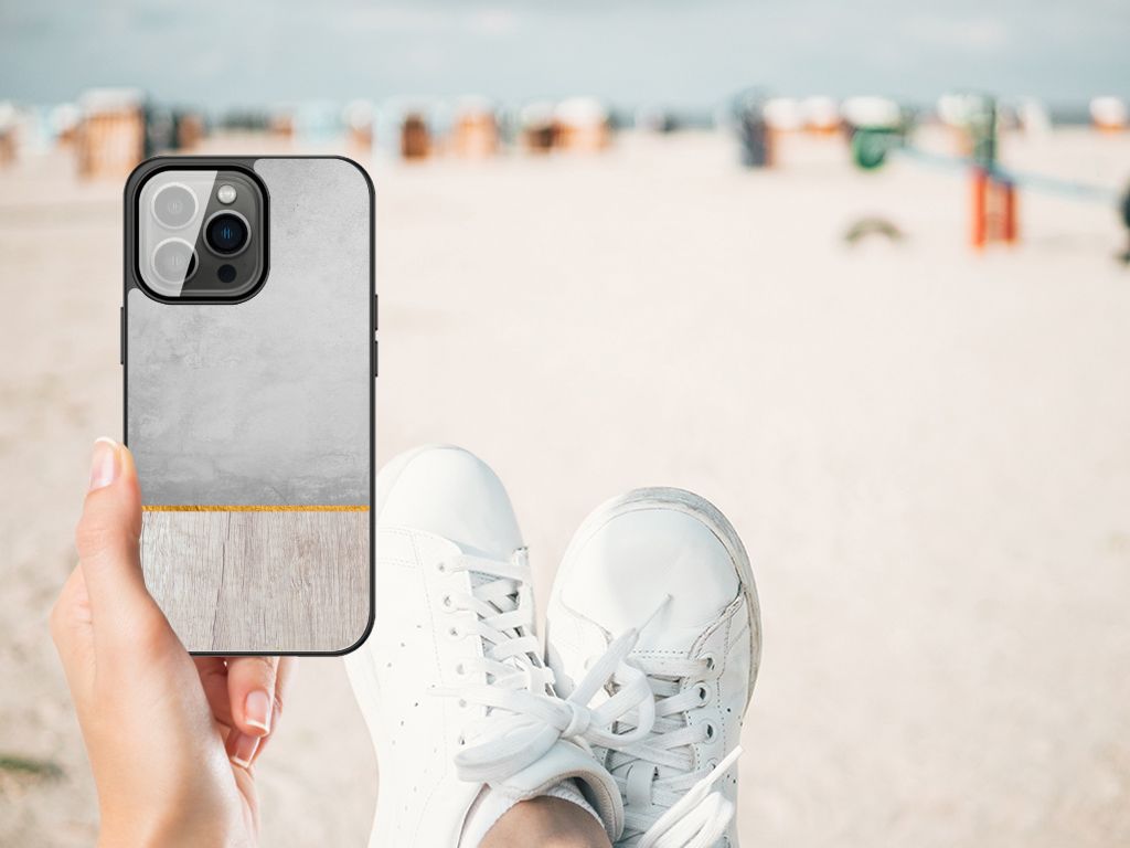 iPhone 13 Pro Max Houten Print Telefoonhoesje Wood Concrete B2C Telecom