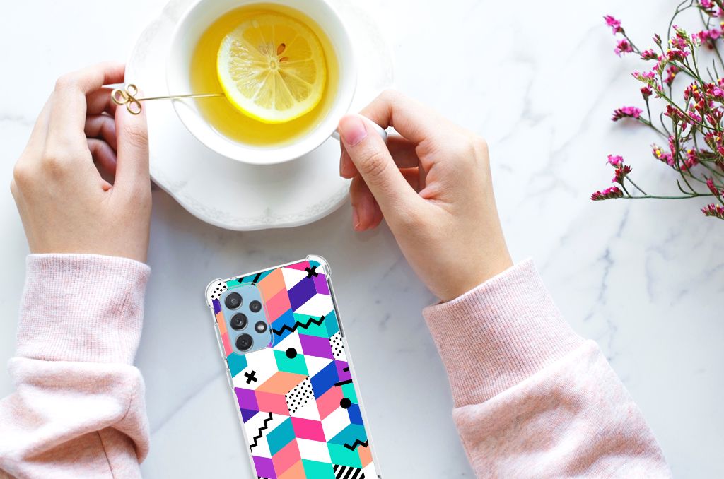 Samsung Galaxy A73 Shockproof Case Blokken Kleurrijk B2C Telecom