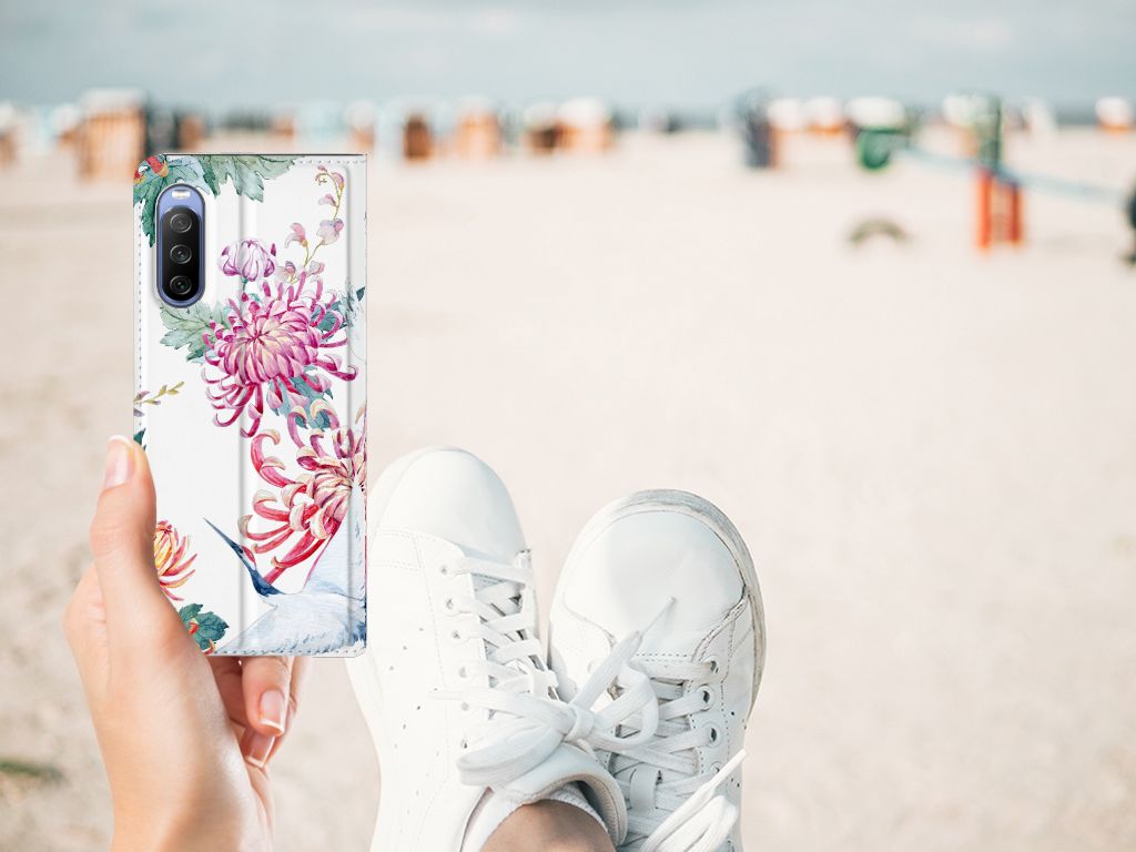 Sony Xperia 10 III Hoesje maken Bird Flowers - B2C Telecom