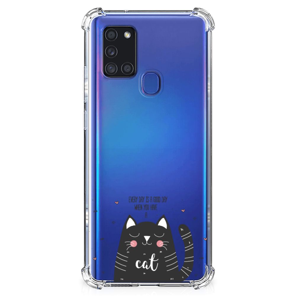 Samsung Galaxy A21s Stevig Bumper Hoesje Cat Good Day B2C Telecom