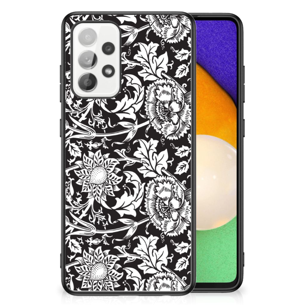 Samsung Galaxy A52 | A52s (5G/4G) Bloemen Hoesje Black Flowers