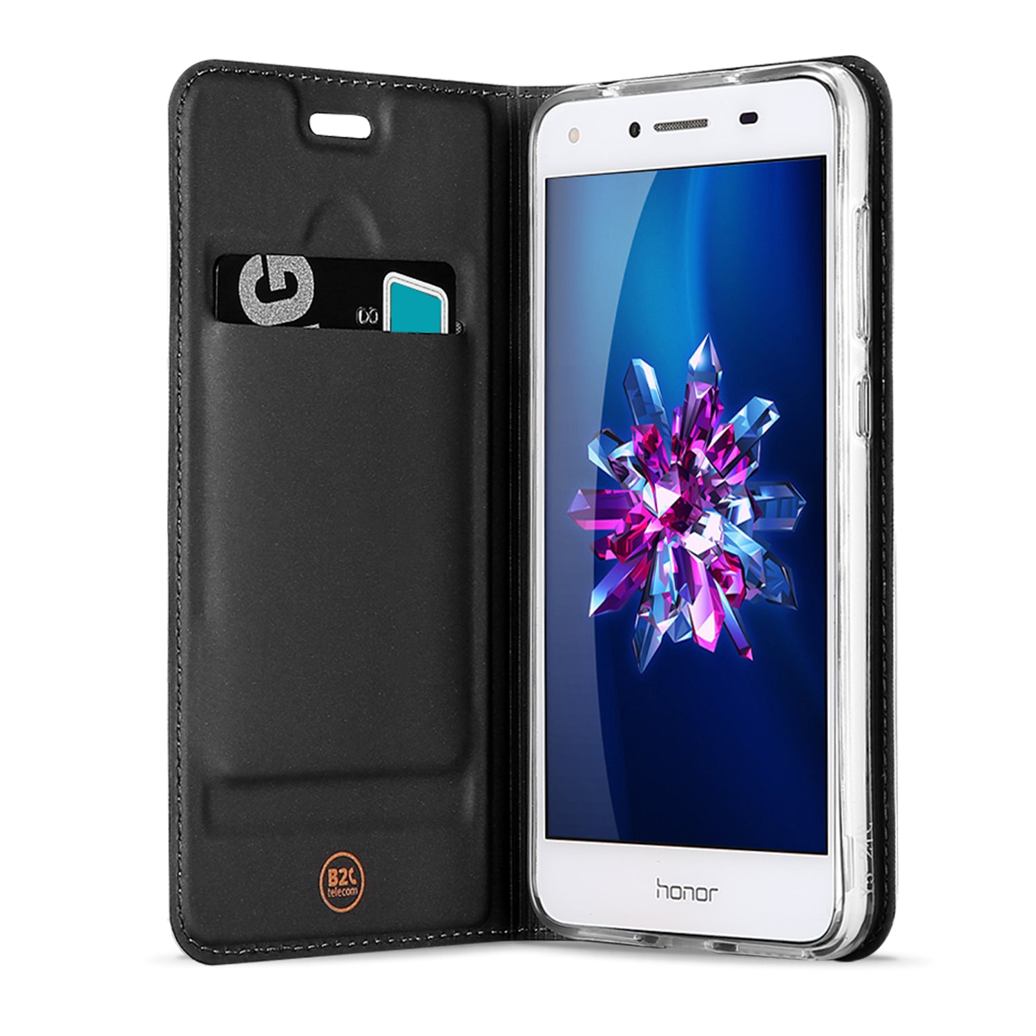 Huawei Y5 2 | Y6 Compact Hoesje Wit met Opbergvakje