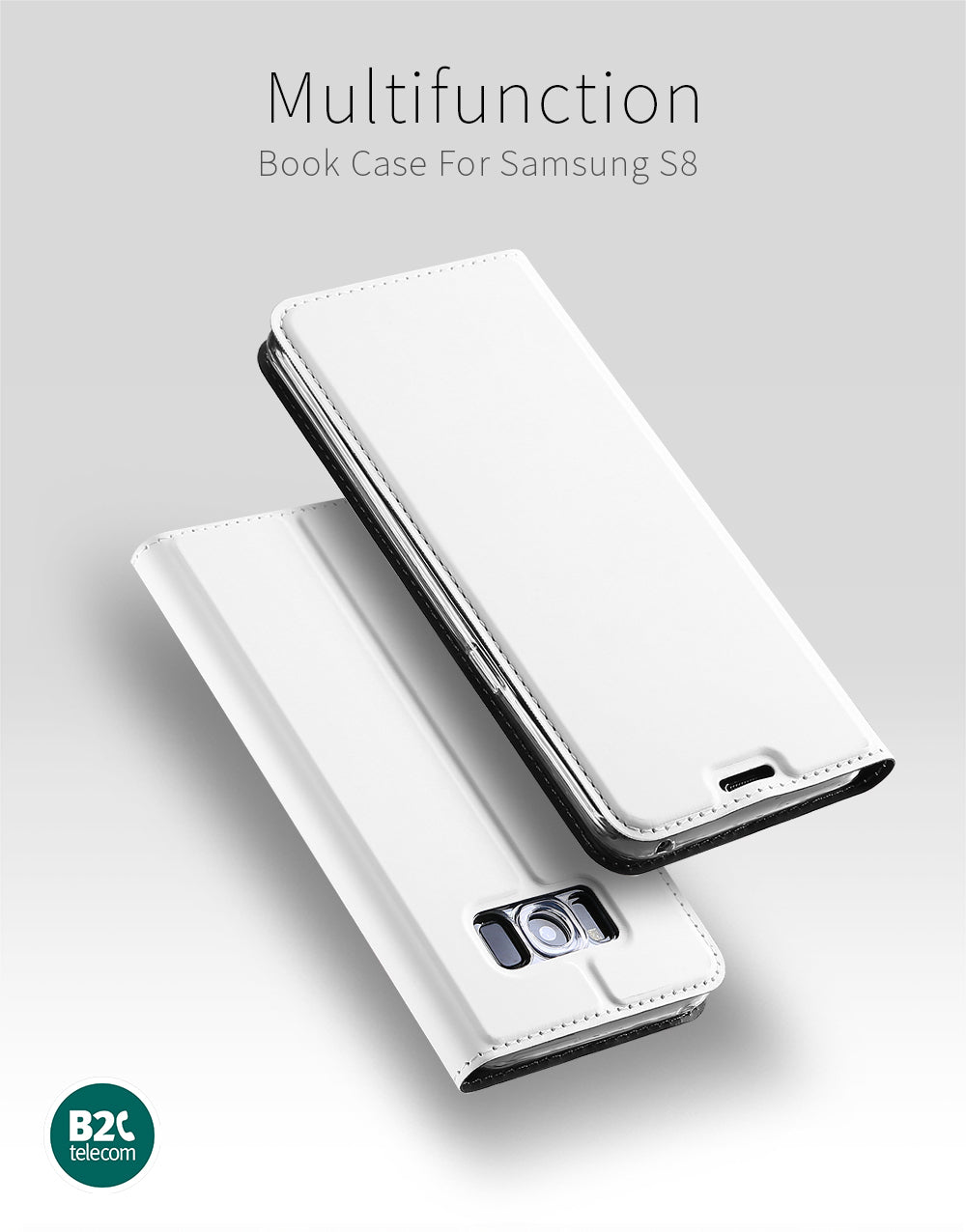 Samsung Galaxy S8 Hoesje Wit met Standaardfunctie