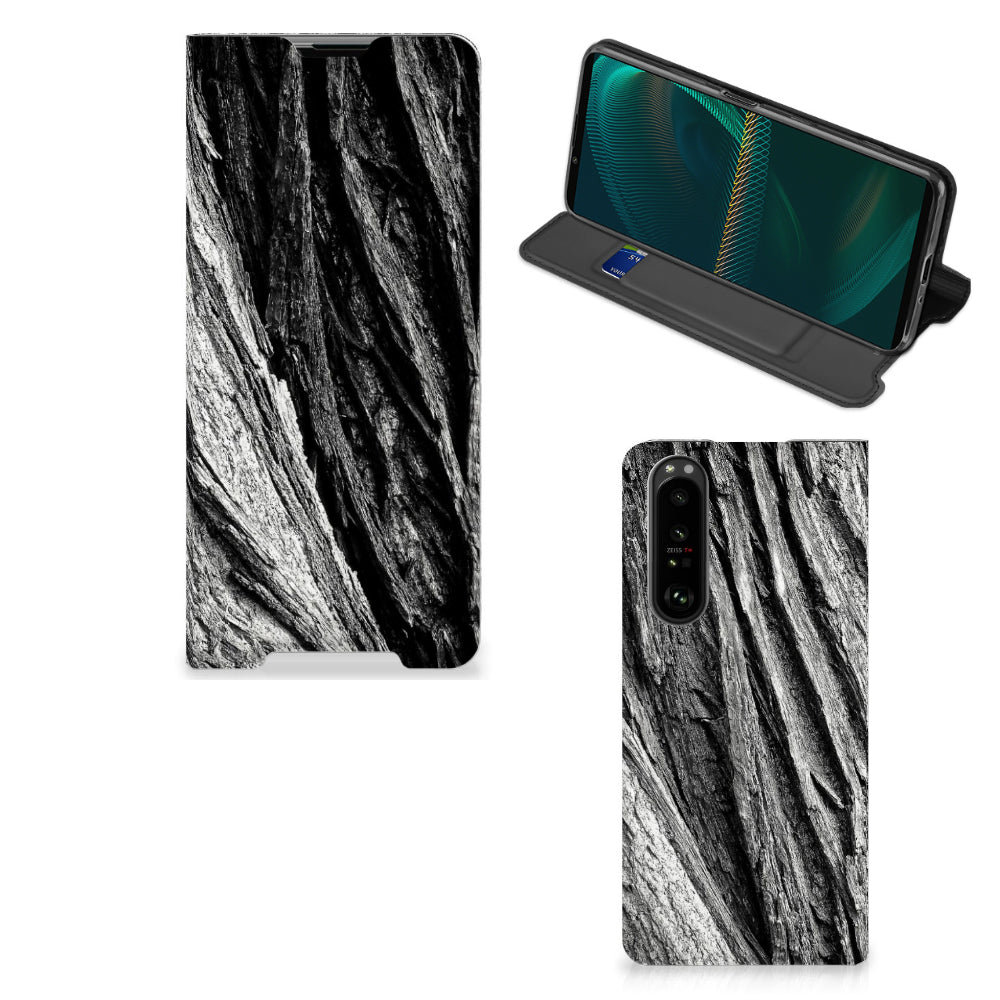 Book Wallet Case Sony Xperia 5 III Boomschors Grijs