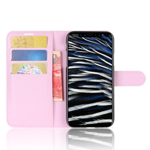 Apple iPhone X | Xs Hoesje Lichtroze met opbergvakjes