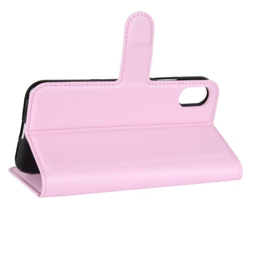 Apple iPhone X | Xs Hoesje Lichtroze met opbergvakjes