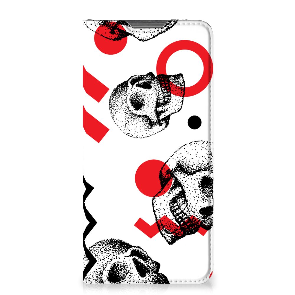 Mobiel BookCase Motorola Moto G52 | Moto G82 Skull Red