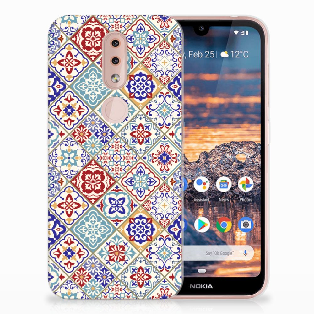 Nokia 4.2 TPU Siliconen Hoesje Tiles Color