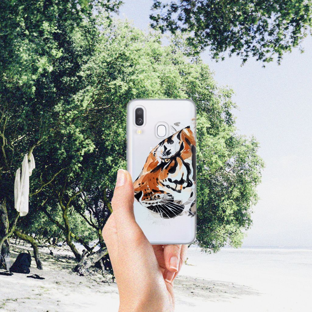 Hoesje maken Samsung Galaxy A40 Watercolor Tiger