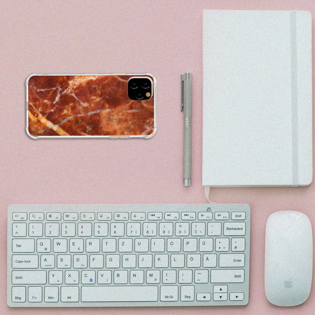 Apple iPhone 11 Pro Max Anti-Shock Hoesje Marmer Bruin